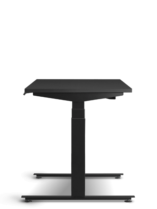 Vista trasera del escritorio gaming Nevi de Herman Miller en negro.