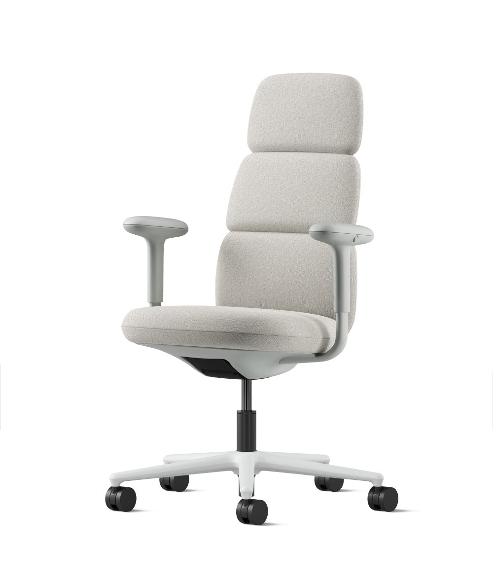 Silla Asari con respaldo alto blanched alpine