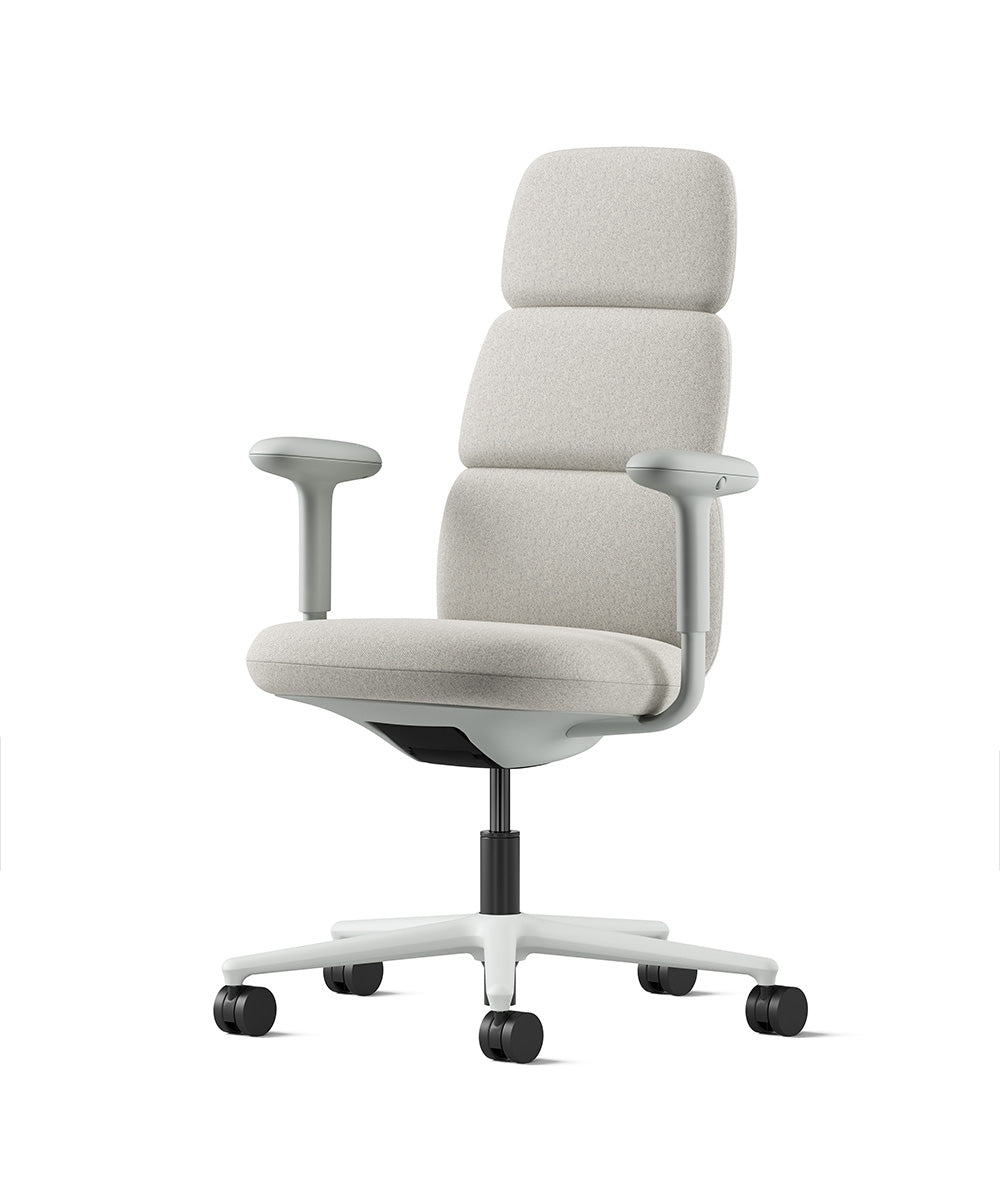 Silla Asari con respaldo alto blanched alpine