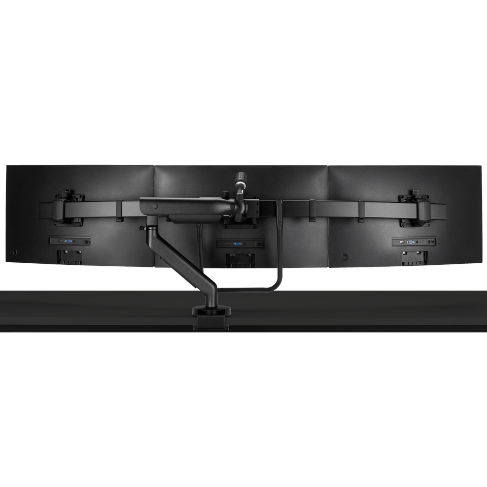 Brazo articulado para tres monitores de gran tamaño Flo X
