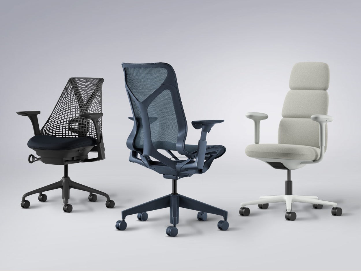 Sillas ergonómicas de escritorio Herman Miller Sayl, Cosm y Asari